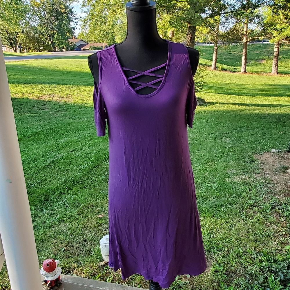 NWT Women's Blue Time off shoulder dress